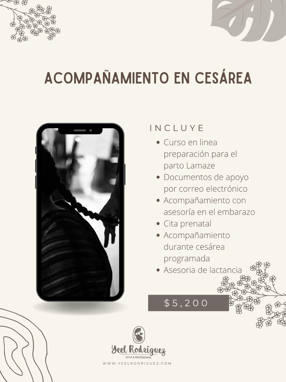 Acompañamiento para nacimiento por cesárea