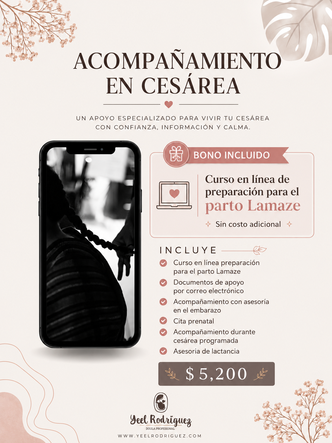 Acompañamiento para nacimiento por cesárea